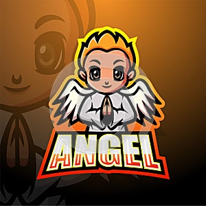 Angel boy mascot esport logo design