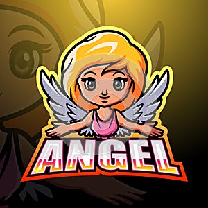 Angel mascot esport logo design