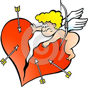 Illustration of an Angry Amor Angel Boy photo