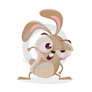 illustration of an angry cartoon rabbit