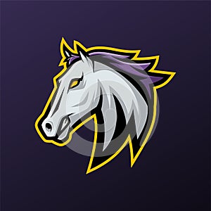 Angry Horse Mascot Logo - Animals Mascot E-sport Logo, Vector Illustration Design Concept.