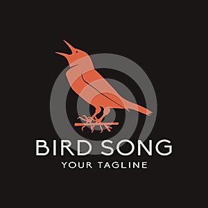 Illustration of animal bird chirping with beautiful sound