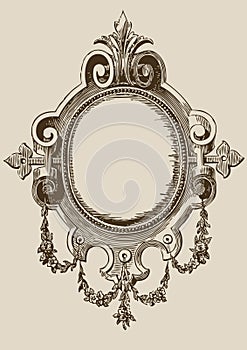 Illustration of antique mirror