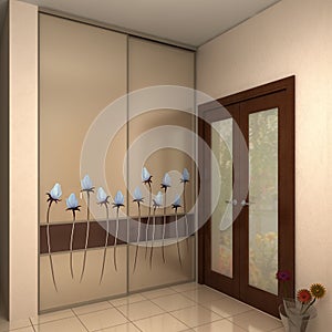 Illustration of apartment lobby area photo