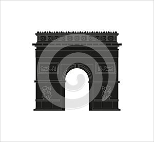 Illustration of the Arc de Triomphe isolated on a white background