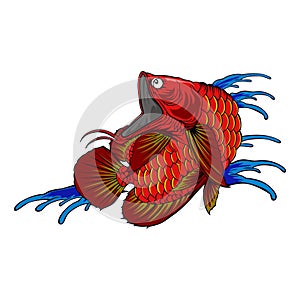 Illustration of arowana vector fish