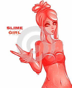 Illustration. Art creation slime girl