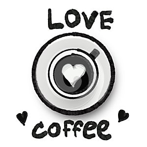 Illustration art love coffee picture and logo