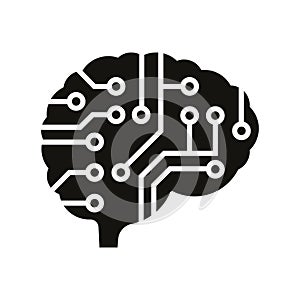 Illustration of artificial intelligence icon design in flat style.