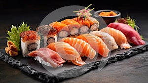 Illustration of assorted sushi