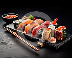 Illustration of assorted sushi