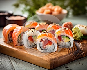 Illustration of assorted sushi
