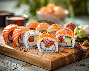 Illustration of assorted sushi