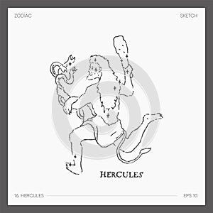 Illustration of astrological zodiac Hercules