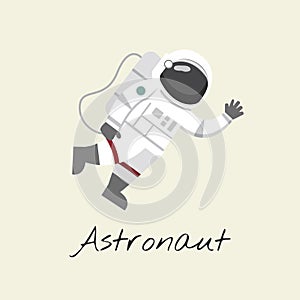 Illustration of astronaut isolated drawing