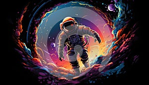 illustration of an astronaut in space generative AI