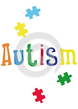 Illustration of Autism Awareness for banner design. April 2, ASD. Children and adults with autospectrum. Isolated on a