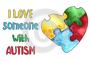 Illustration of Autism Awareness for banner design. April 2, ASD. Children and adults with autospectrum. Isolated on a