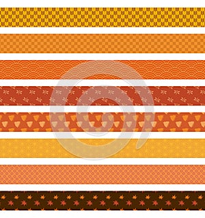 Autumn japanese pattern set