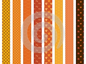 Autumn japanese pattern set