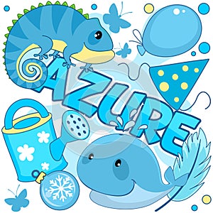 Illustration of azure color. photo