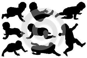 Illustration of baby silhouettes