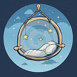 an illustration of a baby sleeping in a hammock