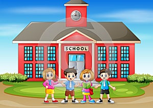 Illustration of back to school children
