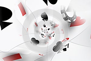 Illustration of a Background with Casino Elements. Concept of betting, gamble, game