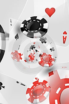 Illustration of a Background with Casino Elements. Concept of betting, gamble, game