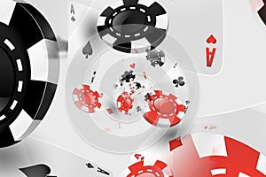 Illustration of a Background with Casino Elements. Concept of betting, gamble, game