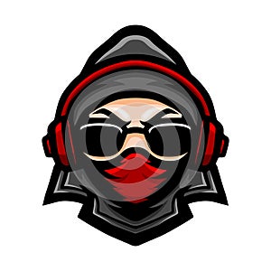 Badboy head logo mascot design