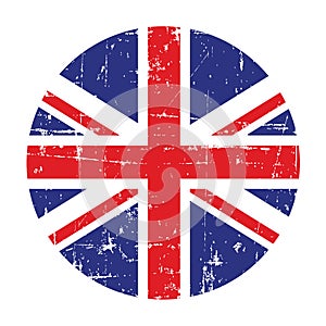 Illustration of a badge with flag of United Kingdom of Great Britain and Northern Ireland