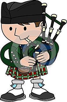 Illustration of bagpiper