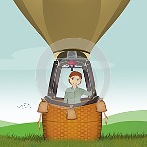 Illustration of balloon ride