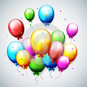 Balloons and confetti for parties birthday photo