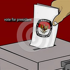 An illustration of a ballot box electing the president