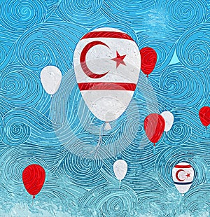 Illustration of baloons with northern cyprus flag