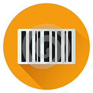 Barcode circle flat orange icon