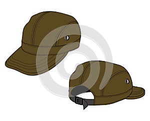 Illustration of baseball cap headgear / brown photo