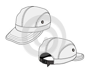 Illustration of baseball cap headgear / white photo