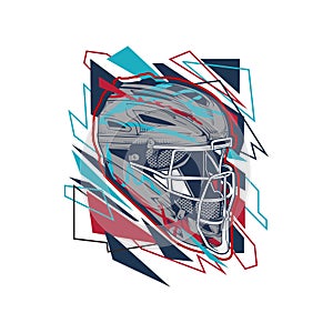 Illustration baseball helmet free vector