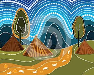 An illustration based on aboriginal style