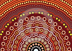 Illustration based on aboriginal style of dot  background.