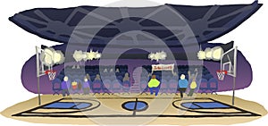 Illustration of a basketball hall. Stadium, sports, spectators, eps ready for use. For your design