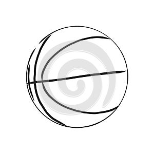 illustration of a basketball outline isolated in white background. basketball ball, vector illustration