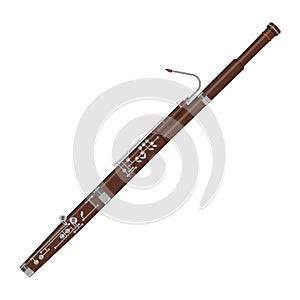 Illustration of a bassoon on white background.
