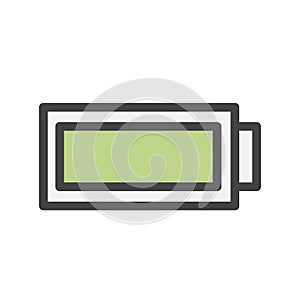 Illustration of battery fully charged icon photo