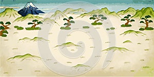 Illustration of a battle scene from Japan's Warring States period.