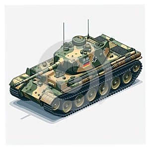 illustration of a battle tank isolated on a white background 5